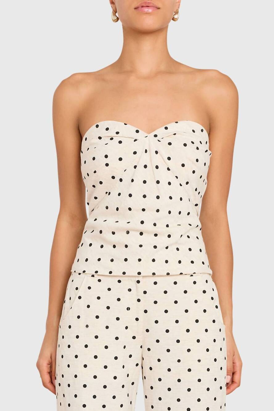 NEW AMANDA UPRICHARD soho top in beige black